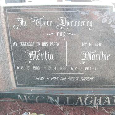 McCALLAGHAN Mertin 1908-1982 &amp; Marthie 1913-