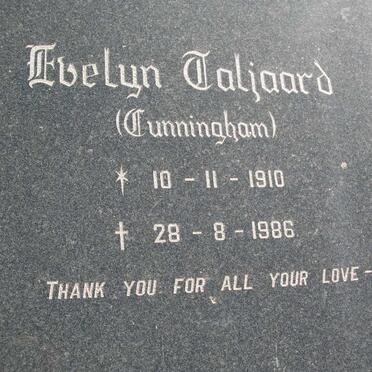 TALJAARD Evelyn nee CUNNINGHAM 1910-1986