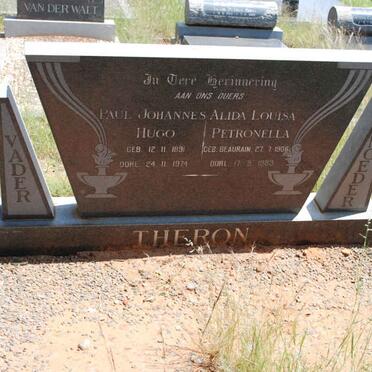 THERON Paul Johannes Hugo 1891-1974 &amp; Alida Louisa Petronella BEAURAIN 1906-1983