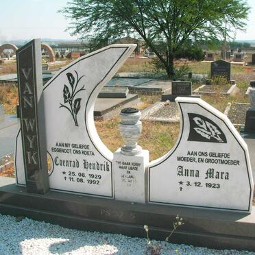 WYK Coenrad Hendrik, van 1929-1992 &amp; Anna Mara 1923-