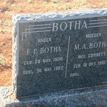 BOTHA F.P. 1900-1962 &amp; M.A. CORBETT 1902-