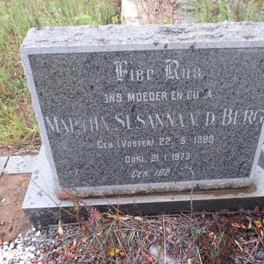 BERG Martha Susanna, v.d. nee VOSTER 1889-1973