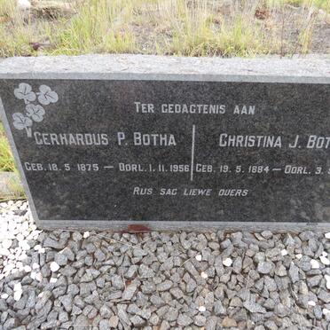 BOTHA Gerhardus P. 1875-1956 &amp; Christina J. 1884-1952