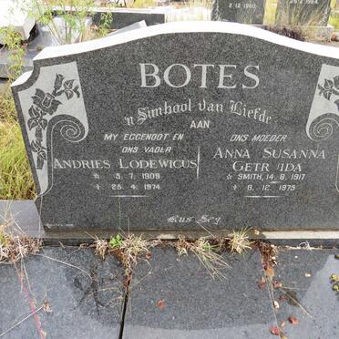 BOTES Andries Lodewicus 1909-1974 &amp; Anna Susanna Gertruida SMITH 1917-1975