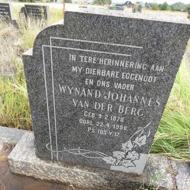 BERG Wynand Johannes, van der 1878-1956