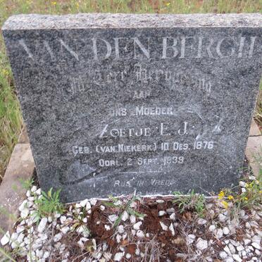 BERGH Zoetje E.J., van den nee VAN NIEKERK 1876-1939
