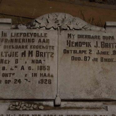 BRITZ Hendrik J. 1936 &amp; Heiltjie M.M. BUITENDAG 1853-1928