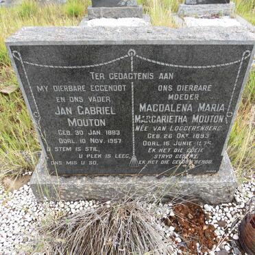 MOUTON Jan Gabriel 1883-1957 &amp; Magdalena Maria Margaretha VAN LOGGERENBERG 1893-1975