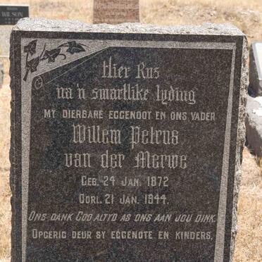 MERWE Willem Petrus, van der 1872-1944