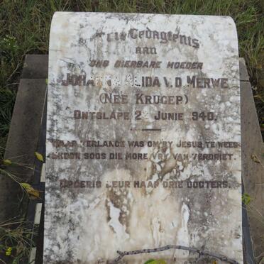 MERWE Johanna Alida, v.d. nee KRUGER -1940