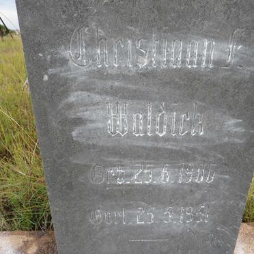 WALDICK Christiaan F. 1906-1951