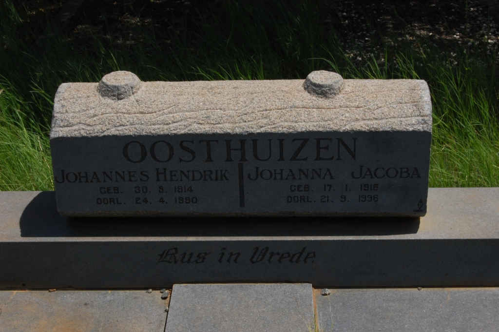 OOSTHUIZEN Johannes Hendrik  1914-1990 &amp; Johanna Jacoba 1915-1996