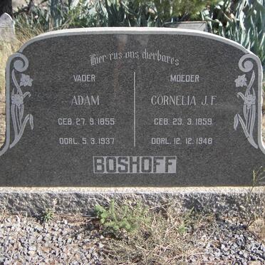 BOSHOFF Adam 1855-1937 &amp; Cornelia J.F. 1859-1948
