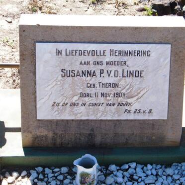 LINDE Susanna P., v.d nee THERON -1904