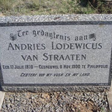 STRAATEN Andries Lodewicus, van 1878-1900