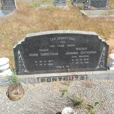 BONTHUYS Adam Christiaan 1877-1963 &amp; Johanna Catharina VAN NIEKERK 1878-1961