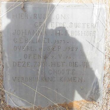 BOSHOFF Johanna H.F. 1872-1927