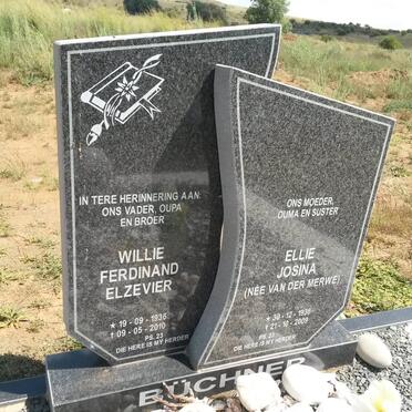 BUCHNER Willie Ferdinand Elzevier 1936-2010 &amp; Ellie Josina VAN DER MERWE 1936-2009