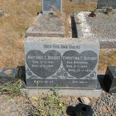 BOSHOFF Marthinus C. 1891-1957 &amp; Christina C. BARNARD 1895-1980
