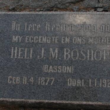 BOSHOFF Heli J.M. nee BASSON 1877-1921