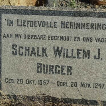 BURGER Schalk Willem J. 1857-1947