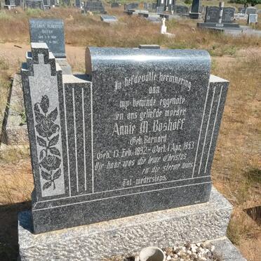 BOSHOFF Annie M. nee BARNARD 1892-1953