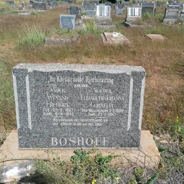 BOSHOFF Wynand Frederik 1887-1943 &amp; Elizabeth Johanna Cornelia HALLENGRUNN 1889-1947