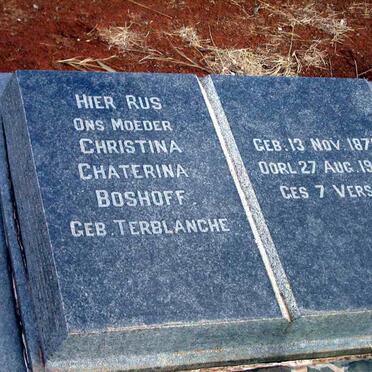 BOSHOFF Christina Chaterina nee TERBLANCHE 1878-1964