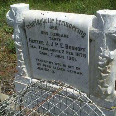 BOSHOFF Hester J.J.P.E. nee TERBLANCHE 1878-1961