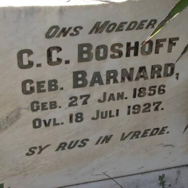 BOSHOFF Adriaan S. 1851-1912 &amp; C. C. BARNARD 1856-1927