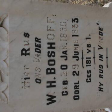 BOSHOFF W.H. 1850-1933 &amp; M.M.E. SCHOEMAN 1853-1929