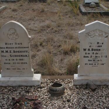 BOSHOFF W.H. 1850-1933 &amp; M.M.E. SCHOEMAN 1853-1929