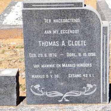CLOETE Thomas A. 1876-1956