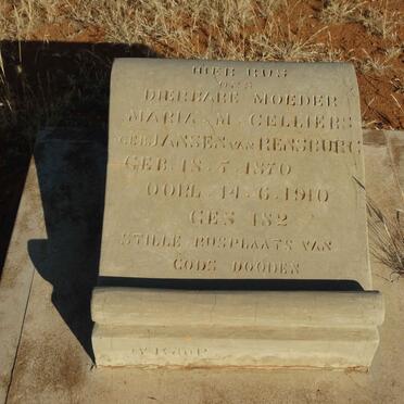 CELLIERS Maria M. nee JANSEN VAN RENSBURG 1870-1910