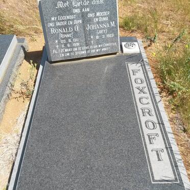 FOXCROFT Ronald O. 1911-1991 &amp; Johanna M. 1923-