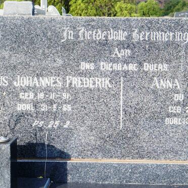 FERREIRA Petrus Johannes Frederik 1891-1965 &amp; Anna Maria DU PLESSIS 1893-1975