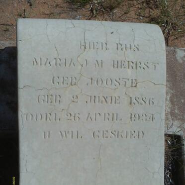 HERBST Maria J.M. nee JOOSTE 1886-1934