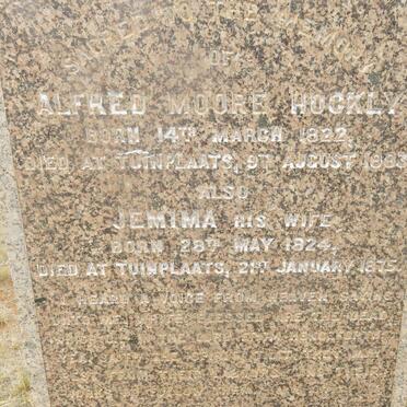 HOCKLY Alfred Moore 1822-1883 &amp; Jemima 1824-1875