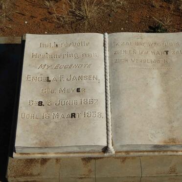 JANSEN Engela F. nee MEYER 1862-1938