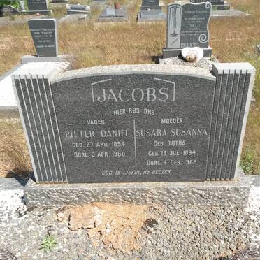 JACOBS Pieter Daniel 1894-1960 &amp; Susara Susanna BOTHA 1894-1962