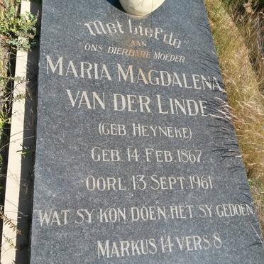 LINDE Maria Magdalena, van der nee HEYNEKE 1867-1961
