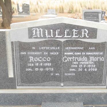 MULLER Rocco 1922-1973 &amp; Gertruida Maria POTGIETER 1932-2008