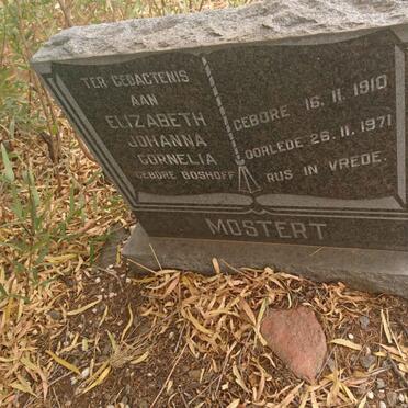 MOSTERT Elizabeth Johanna Cornelia nee BOSHOFF 1910-1971