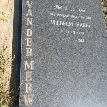 MERWE Wilhelm Karel, van der 1914-1987