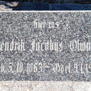 OLWAGE Hendrik Jacobus 1863-1928 &amp; Martha Helena 1876-1947 :: OLWAGE Hendrik Jacobus 1906-1946