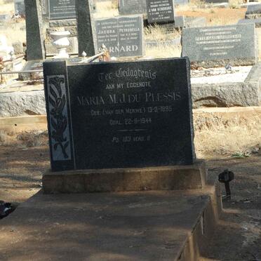 PLESSIS Maria M.J., du nee VAN DER MERWE 1895-1944
