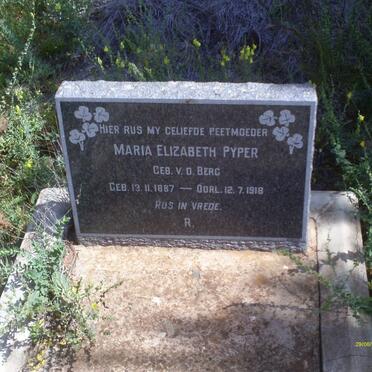 PYPER Maria Elizabeth nee v.d. BERG 1887-1918