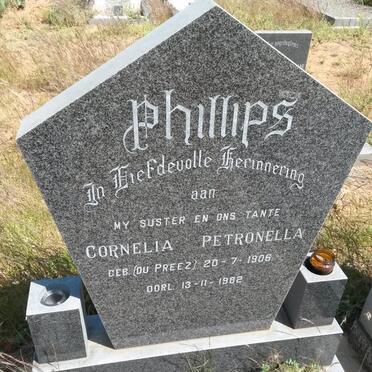 PHILLIPS Cornelia Petronella nee DU PREEZ 1906-1982