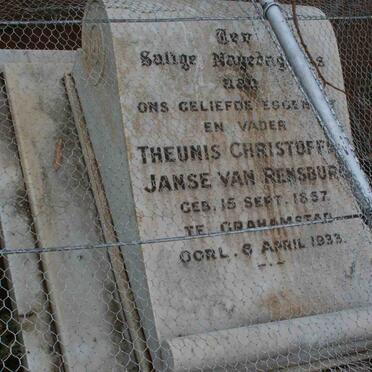 RENSBURG Theunis Christoffel, Janse van 1857-1933
