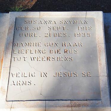 SNYMAN Susanna 1918-1935